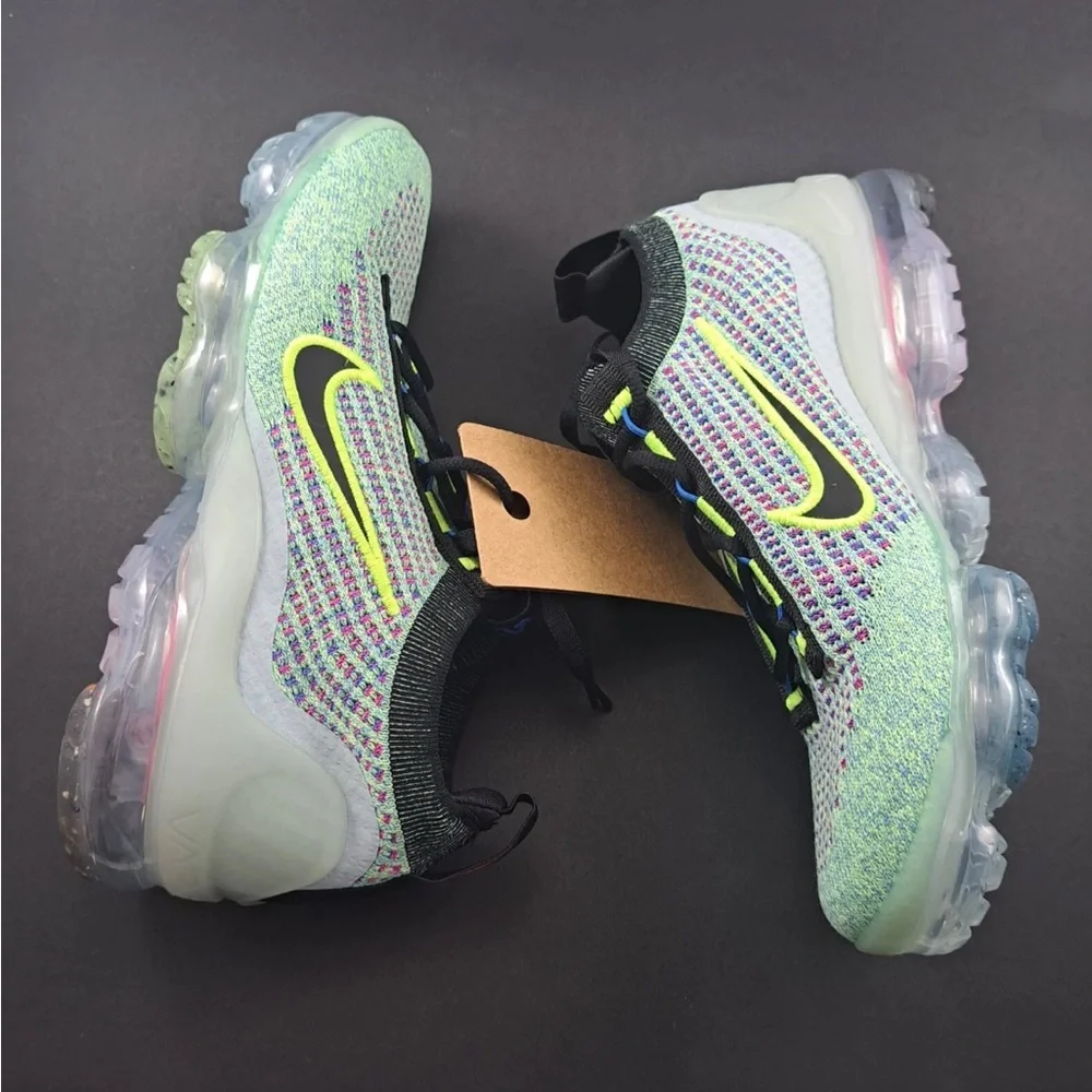 Nike Air VaporMax 2021 FK GS‎ Volt Photo Blue Woman’s Shoes Sz 7 / 5.5 Youth NWT